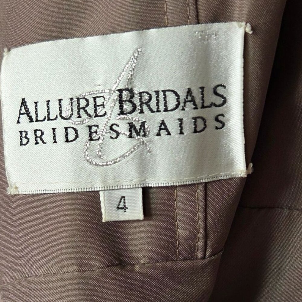 Allure Bridals Stone One Shoulder Sweetheart Long Bridesmaid Gown Women's Size 4 - Picture 7 of 8